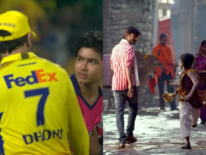 Vaibhav Suryavanshi Touching MS Dhoni’s Feet Melts the Internet; Fans Call It a ‘Raanjhanaa Moment’